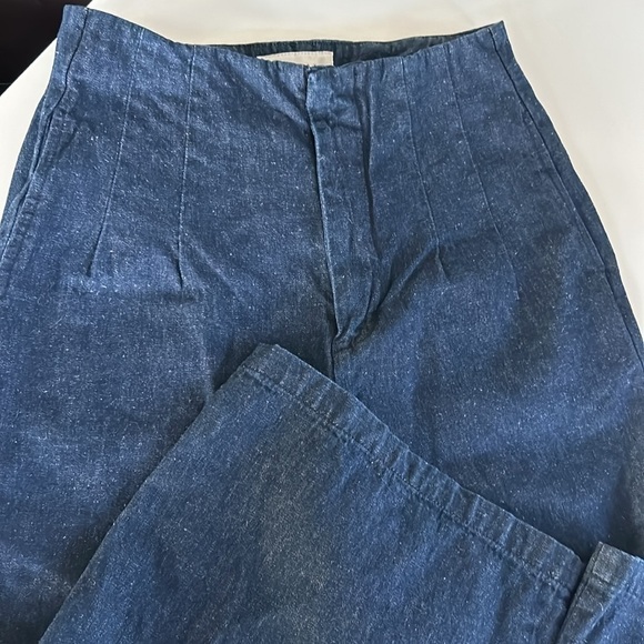 The GREAT The Sculpted Trouser Pleated in Rinse Wash Flare Wide Leg size 28 - Picture 6 of 12